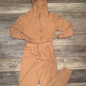 SKIMS Tan Hooded Jogger Set